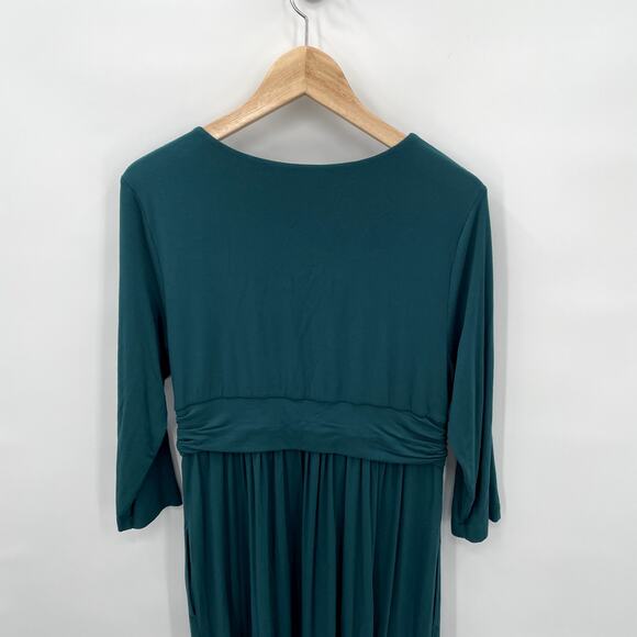 SOMA 3/4 Sleeve Stretch Jersey Midi Dress // L - Picture 5 of 6